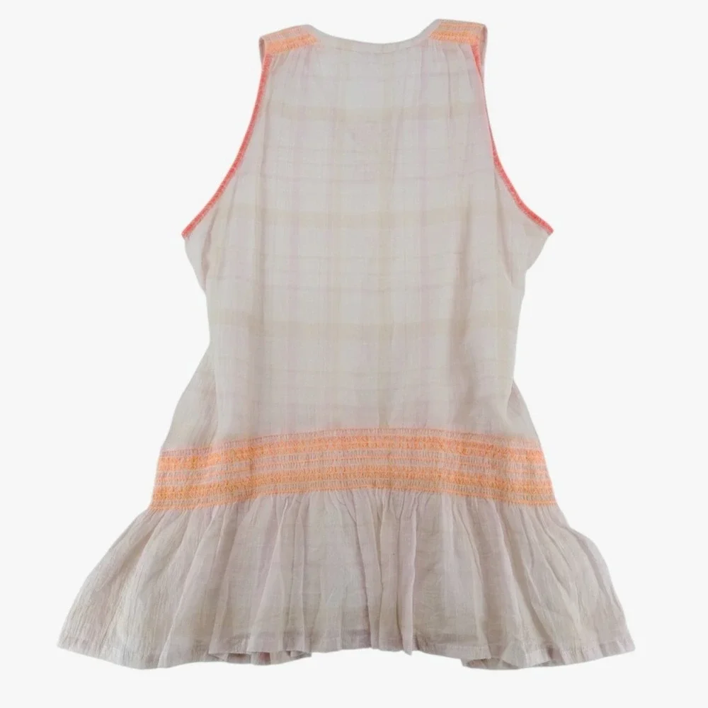 Free People Run With Me Plaid Mini Dress Ivory S NWT Boho - Picture 16 of 16